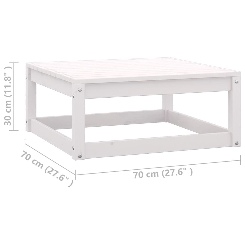 Maison Exclusive - Salon de jardin 3 pcs avec coussins Blanc Bois de pin massif - 9