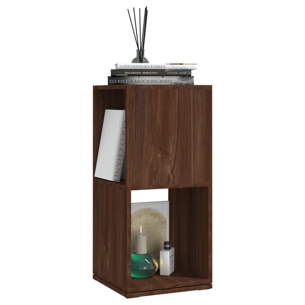 Armoire rotative chêne marron 34,5 x 34,5 x 75,5 cm panneau de bois - 3