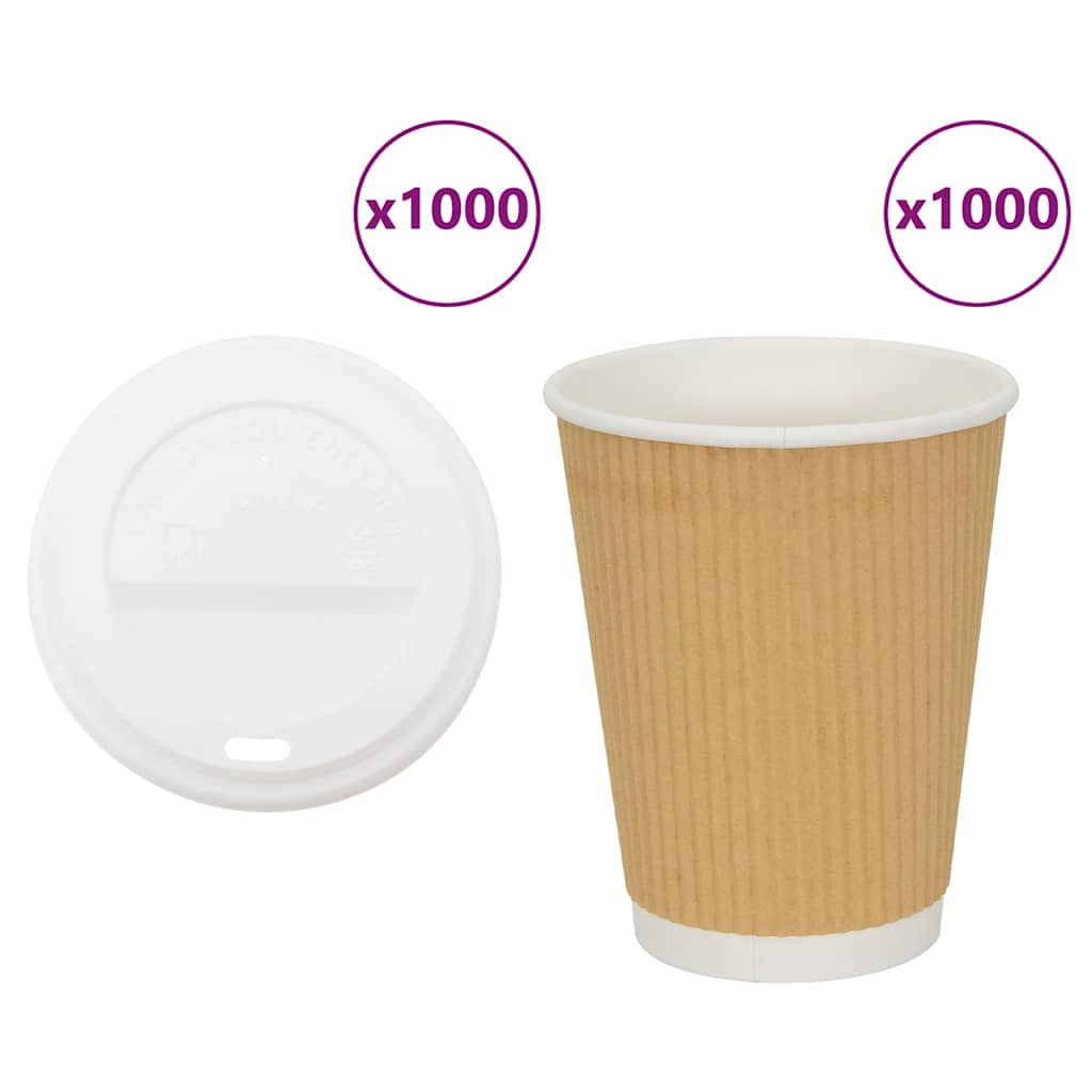 Vasos de café de papel con tapa 1000 piezas 16oz 400ml