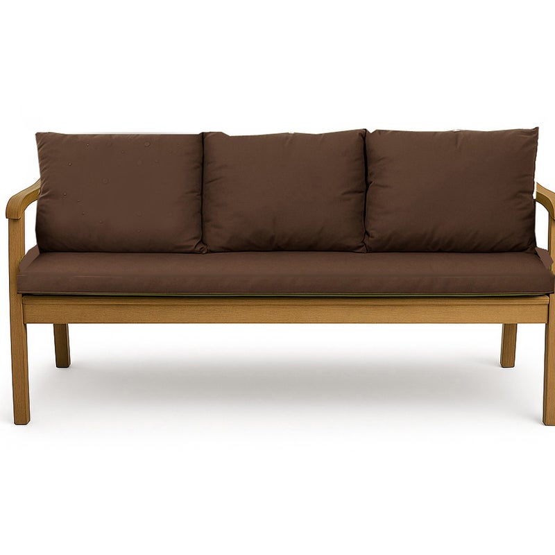 Poduszka ogrodowa na ławkę 140x50x50cm poduszka na meble ogrodowe brązowa, poduszka na balkon taras, poducha ogrodowa na huśtawkę