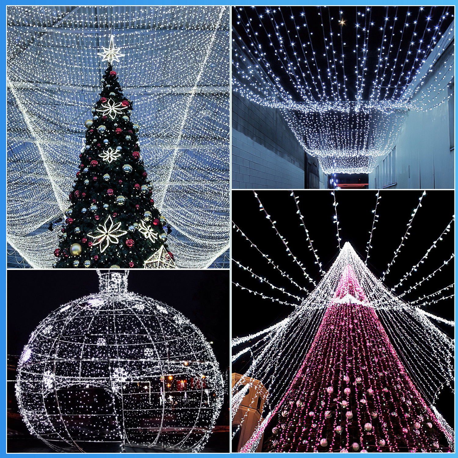 1000LEDs 200M LED Guirlande Lumineuse Noël Blanc Froid 8 modes Extérieur Intérieur IP44 Étanche Jardin décoration de fête pour Noël mariage - 4