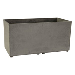 Rammento Fioriera Grande A Barile In Plastica Effetto Marmo - 40 Cm, 29 Litri, Grigio Antracite, Per Esterni E Interni