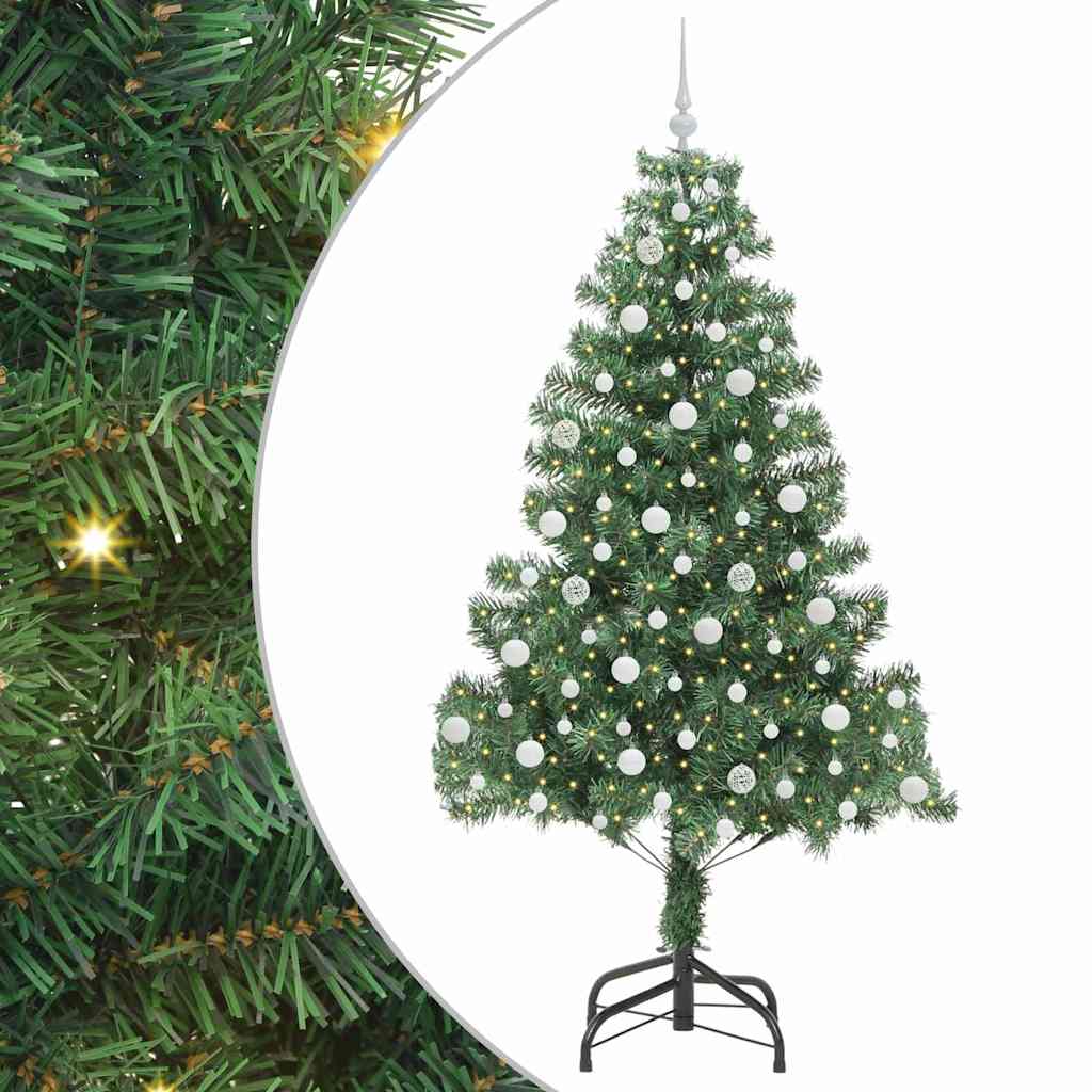 Choinka z 300 diodami LED z podstawą Zielony 210 cm PVC