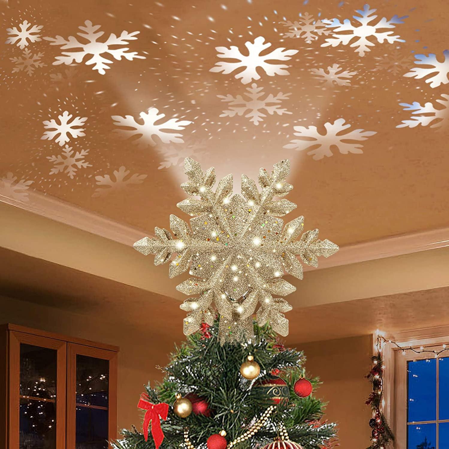 Cime D'arbre De Noël étoile De Bethléem à Paillettes Or Rose - Décoration Scintillante Pour Sapin - Style Rustique Et Festif