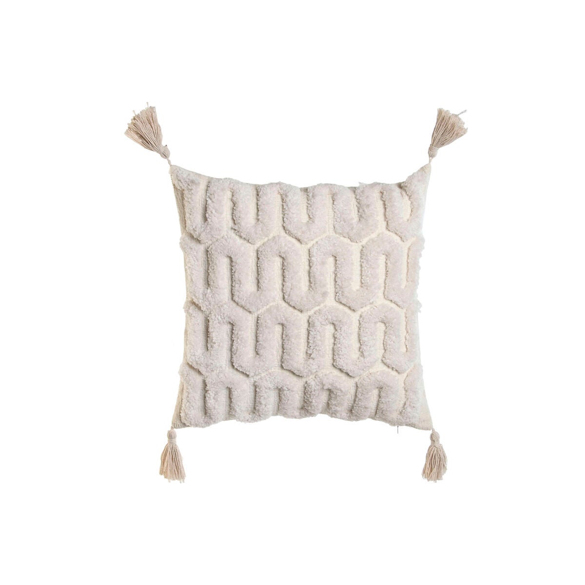 Coj n home esprit blanco borlas boho 45 x 15 x 45 cm leroy merlin