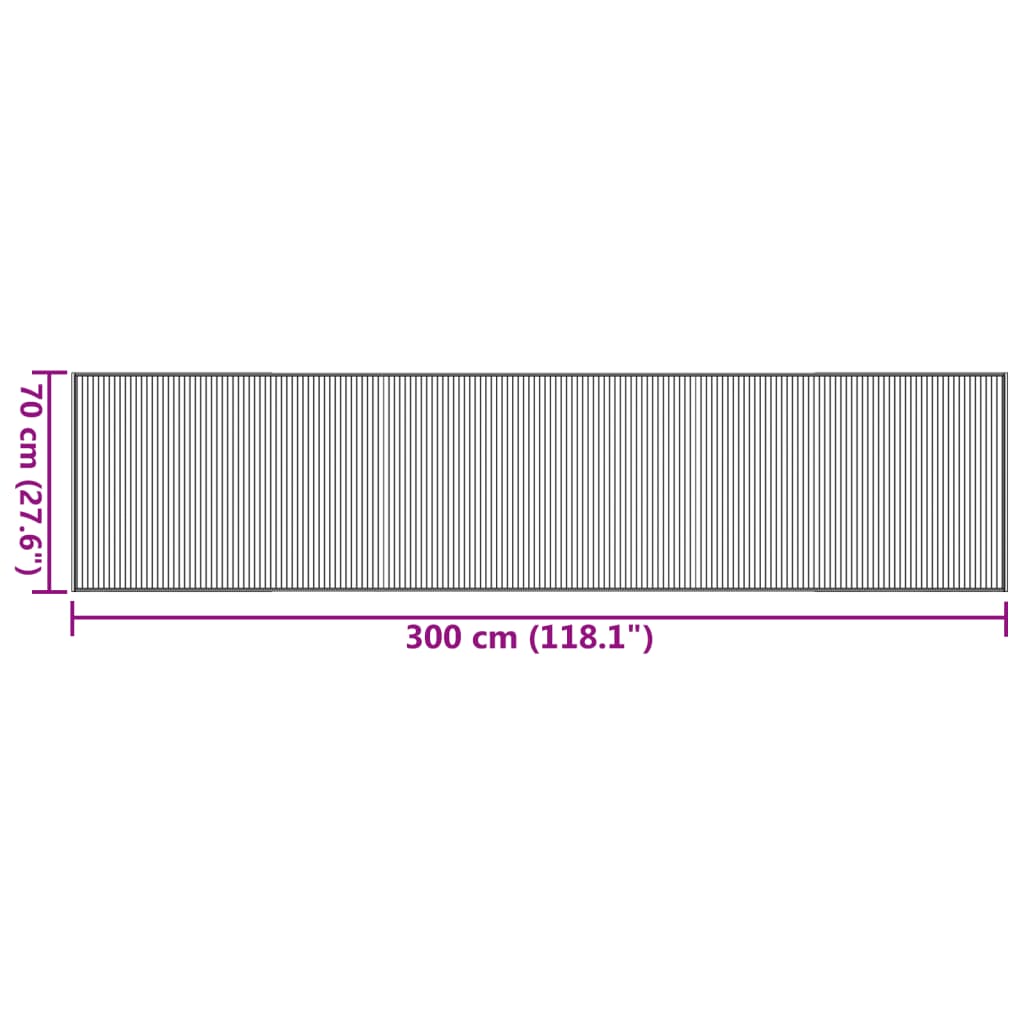 Tapis rectangulaire marron 70x300 bambou - 8