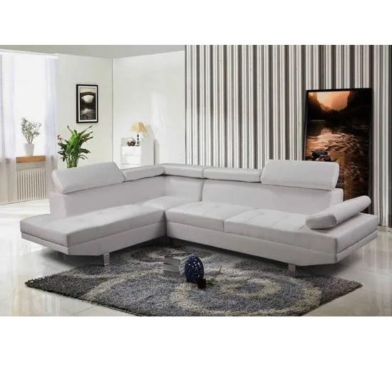 Bagno Italia Divano angolare Soggiorno sofà 270 in Ecopelle Bianco