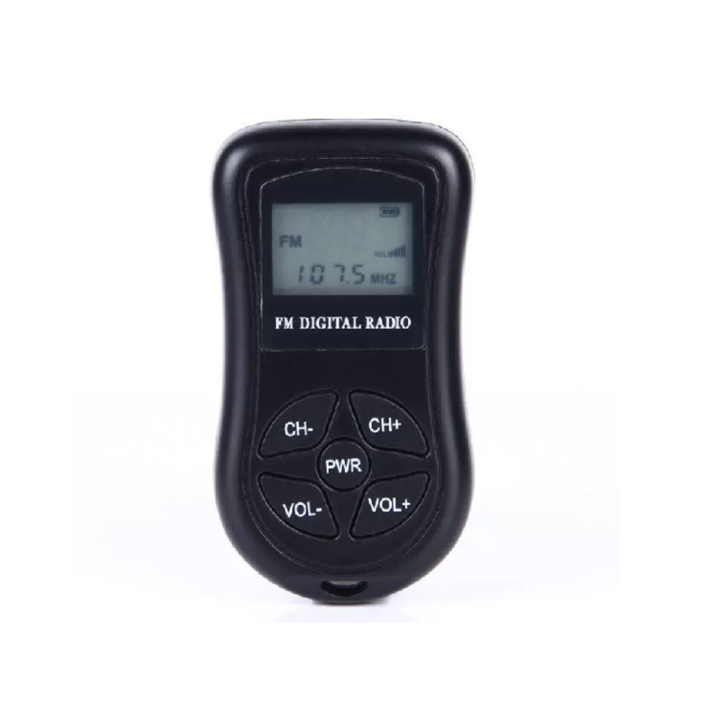 Miniaturowe radio stereo zasilane bateryjnie (60-108 MHz), przenośny odbiornik radiowy FM z DSP i wyświetlaczem LCD.