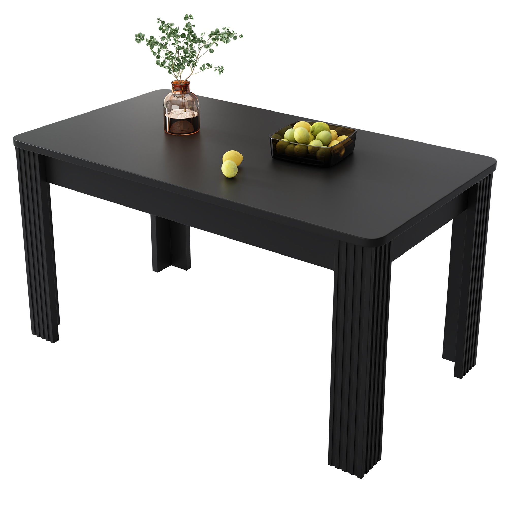 Stół jadalny prostokątny dla 4-6 osób - Płyta wiórowa - 116 x 65 x 75 cm - Czarny - 5