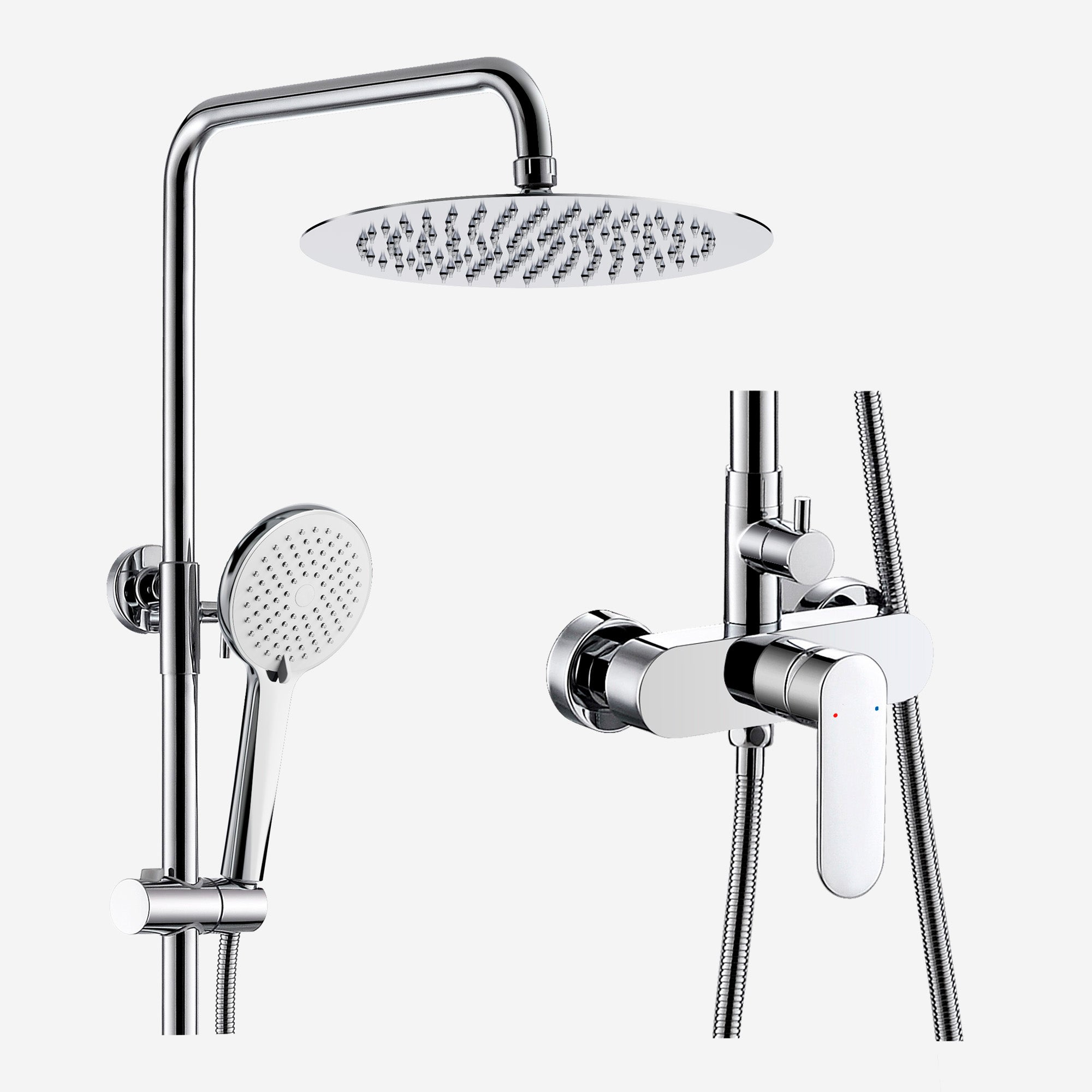 Columna Ducha Monomando Baikal Cromo acabamento cromado, cartucho cerâmico, material inoxidável AISI 304, torneiras modernas casa de banho - 5
