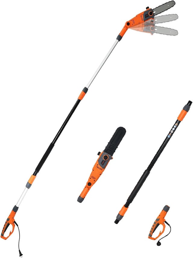 Scie Sur Perche Télescopique LAANPOLE 1,5-6m - Lame Acier Carbone, Idéale Pour élagage Et Jardinage