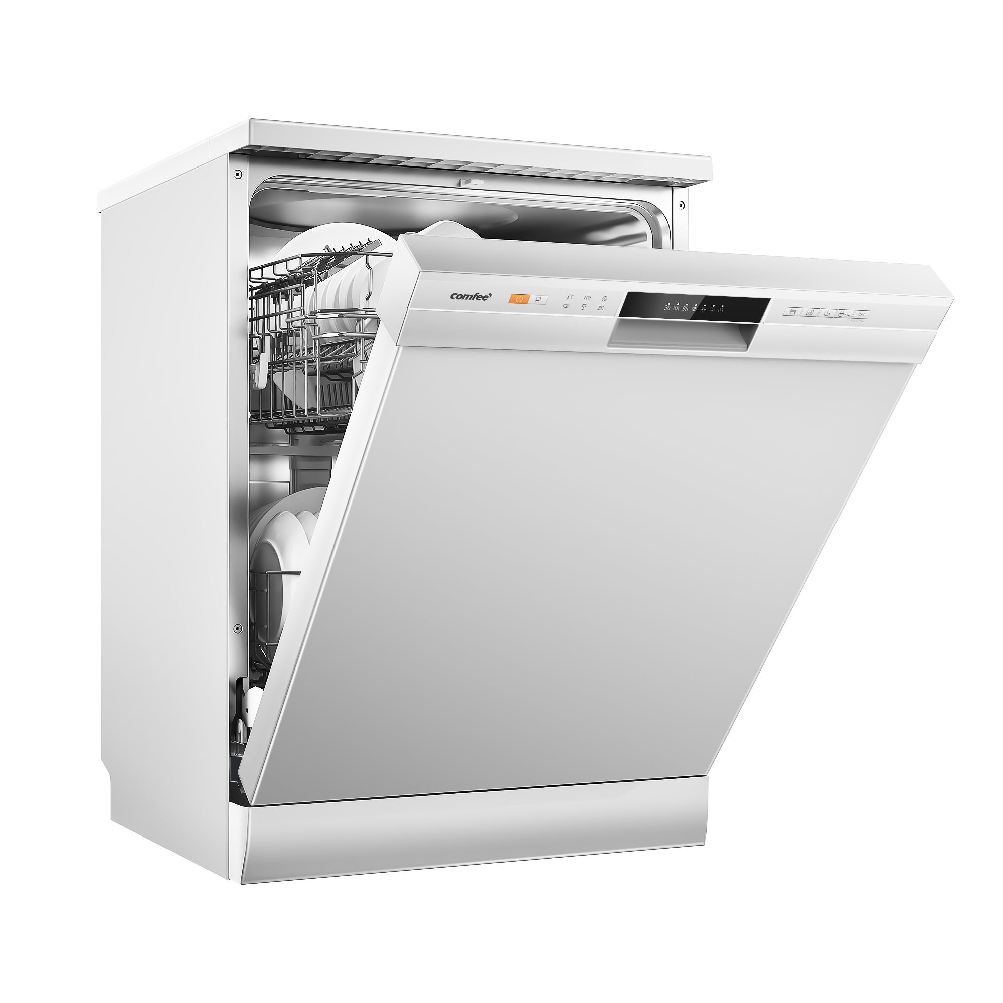 COMFEE Lave-Vaisselle Pose Libre 60cm, 49dB avec 12 couverts, Hygiene Lavage, Départ Différé, Demi-Charge - Blanc [Energy Classe D] - 7