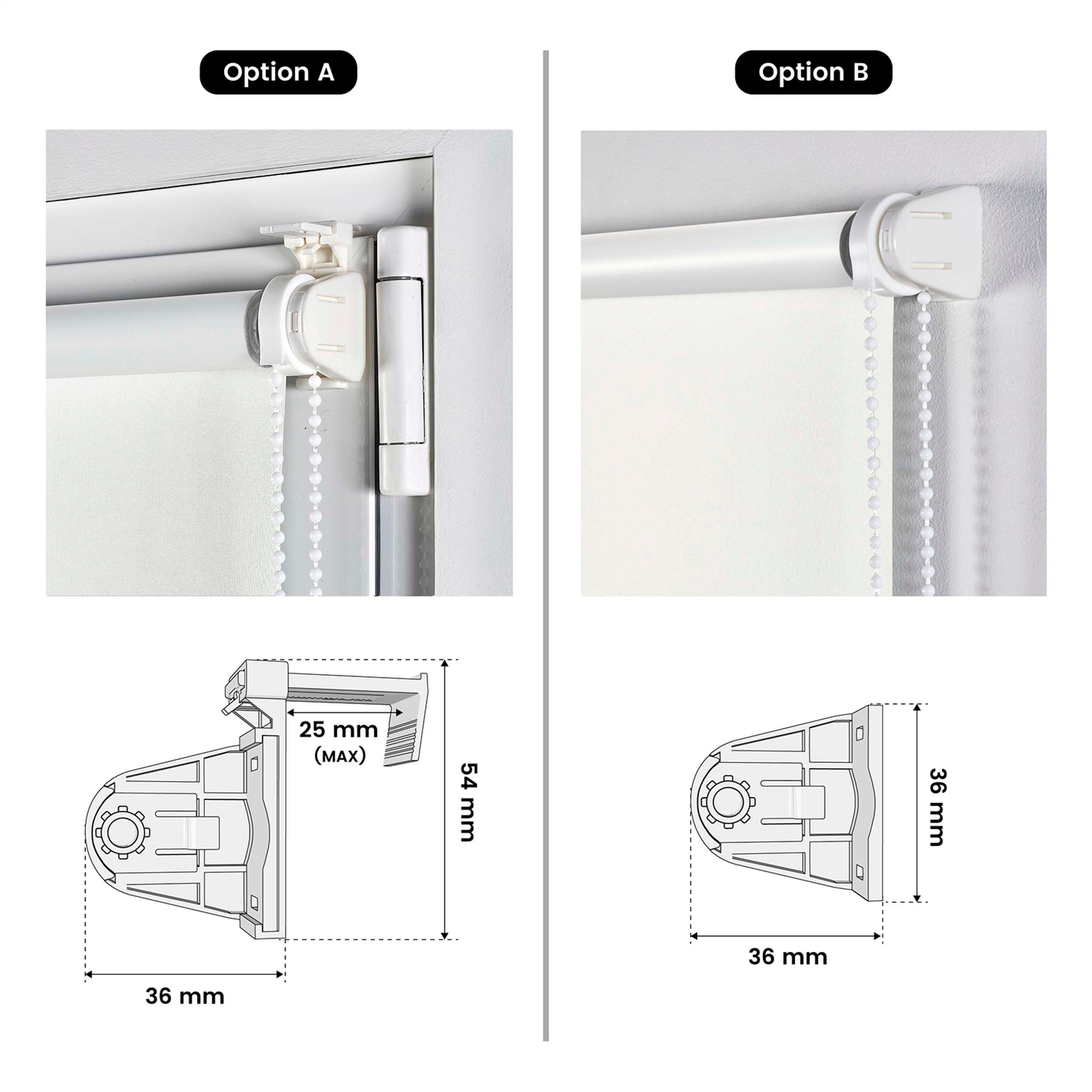 Estore de rolo blackout EasyFix, instalação de persiana sem furação branca 75x180 cm - 7