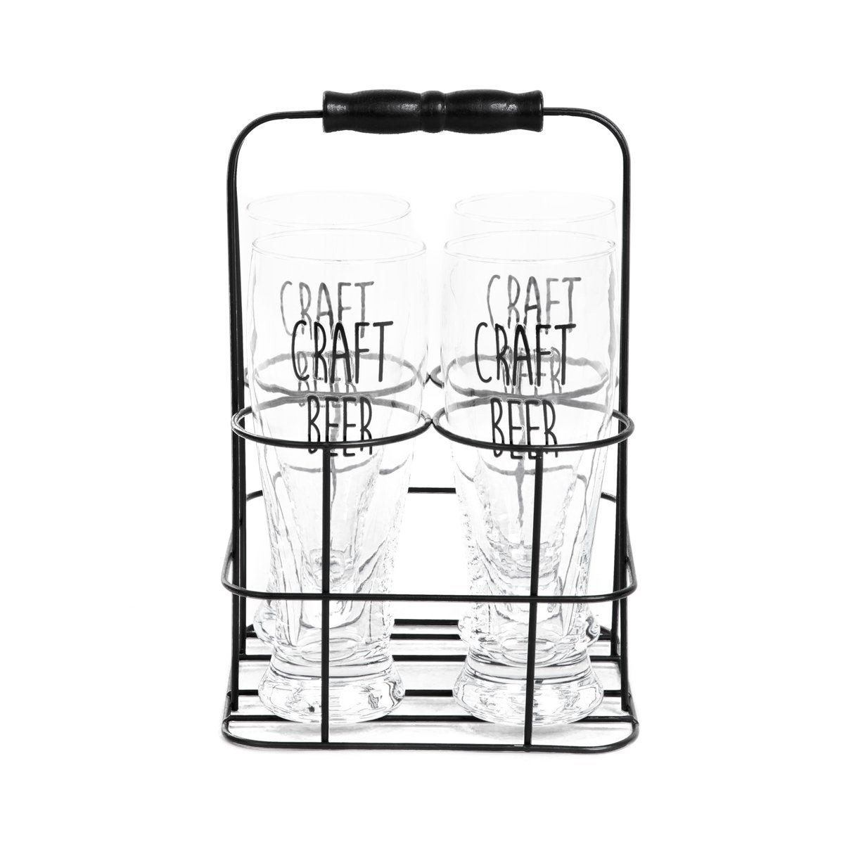 BEER SET RAYA z metalowym stojakiem, 4 szt. 0,4 l HOMLA