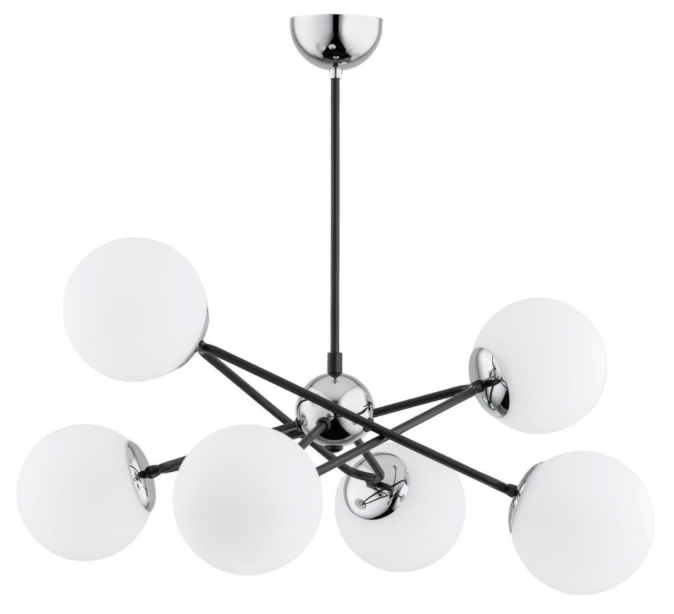 Lampa wisząca SAGITO czarno-biała 6 x E14 x 40W wym:55x60x62cm Alfa