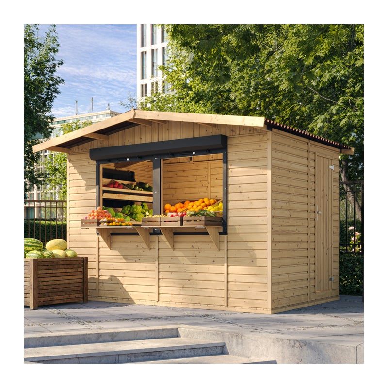 Drewniany kiosk ogrodowy – 263 x 336 cm / 6 m2 – TIMBELA M150Z