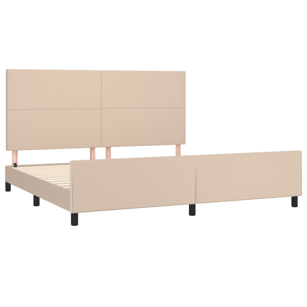 Cadre de lit sans matelas cappuccino 200 x 200 cm en similicuir - 4