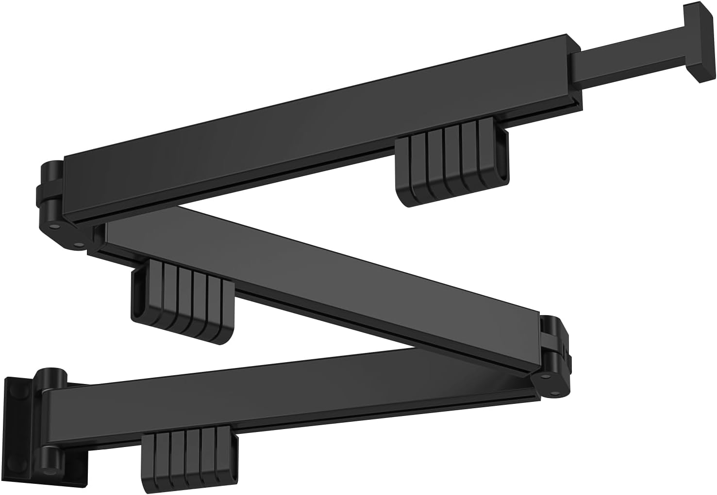 Suszarka do ubrań chowana, montowana na ścianie, obracająca się o 360° (czarna, trzy poziomy)