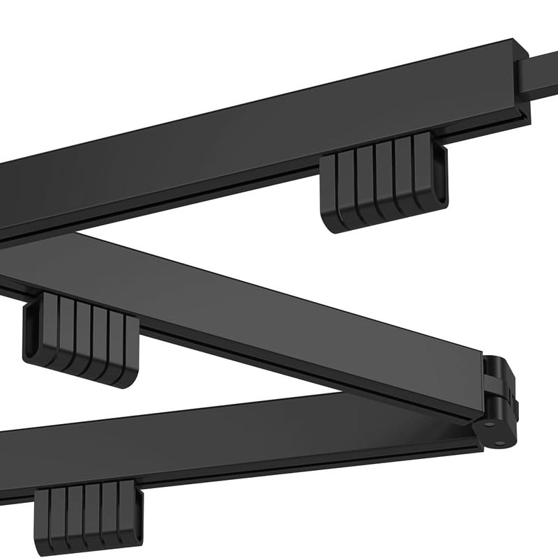 Rozkładana, ścienna suszarka na pranie z obrotem o 360° (czarna, składana w trzech pozycjach)