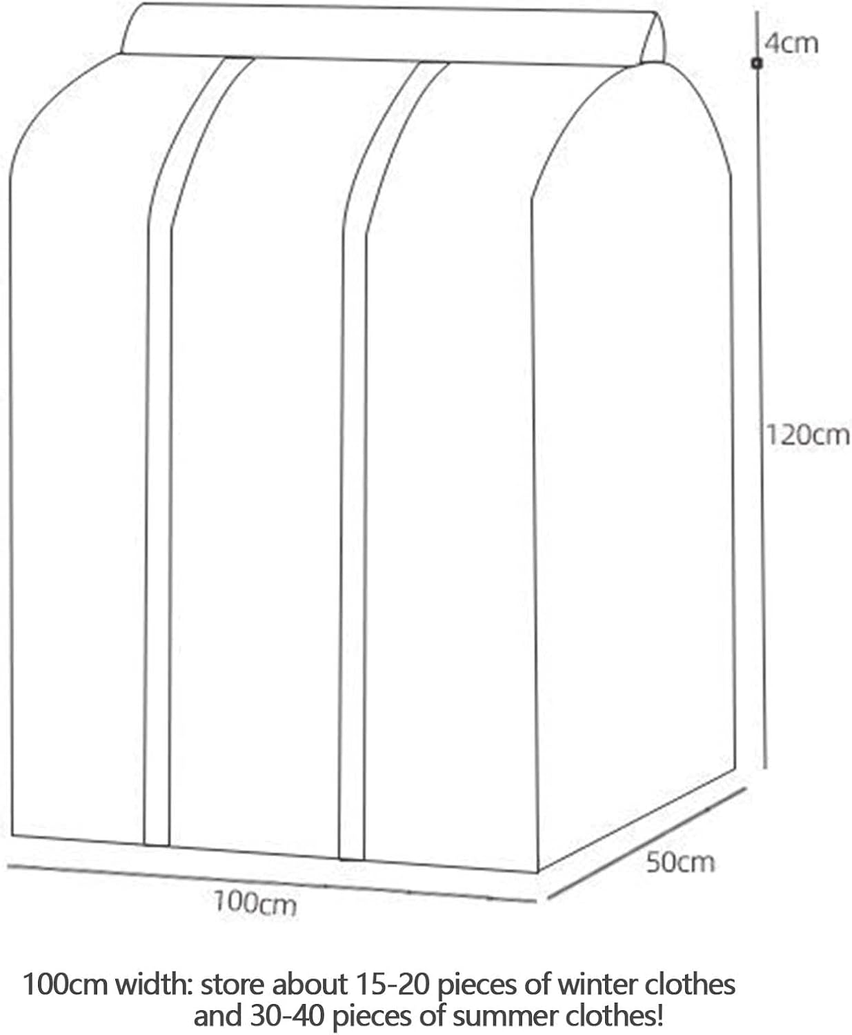 Copriabiti antipolvere di alta qualità, ideale per armadi e appendiabiti, 120 x 120 cm. - 2