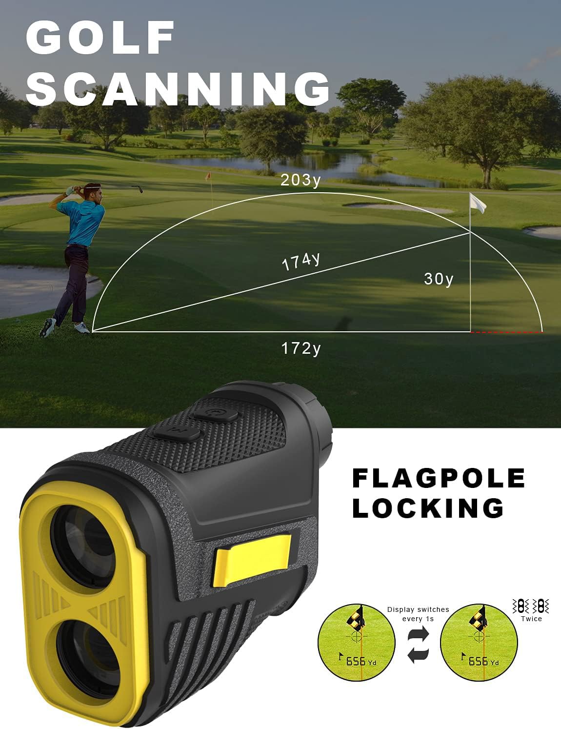 Chasse - 1000M - REVASRI – télémètre Laser de Golf, Batterie
