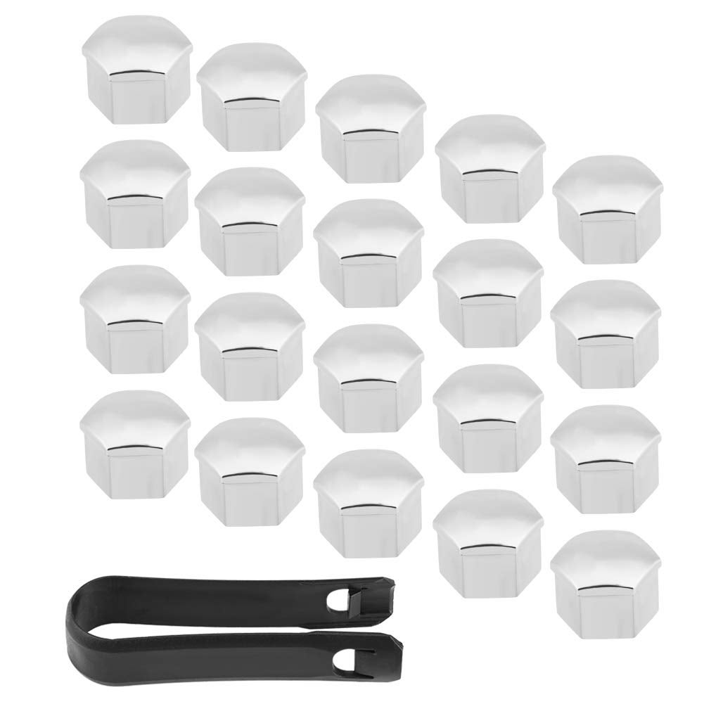 Cache-écrou De Jante 17 Mm - Compatible Renault, Fiat, Peugeot, Audi, Citroën, Opel... - Lot De 20, Gris, Neuf
