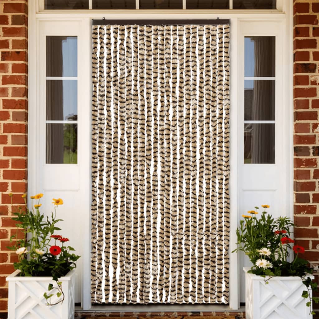Moustiquaire | Rideau anti-moustique Beige et marron 90x220 cm Chenille CFW27025 - 2