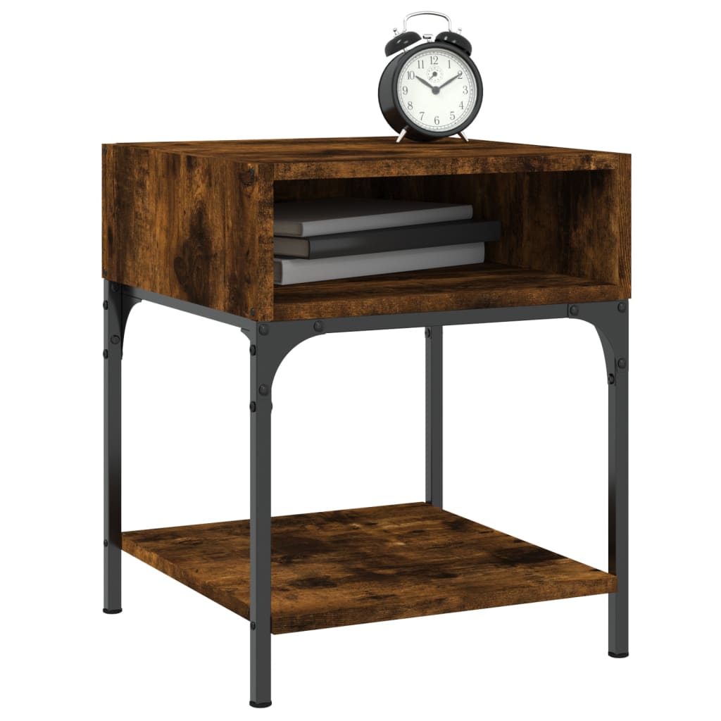 Maison Exclusive - Table de chevet chêne fumé 40x41x50 cm bois d'ingénierie - 3