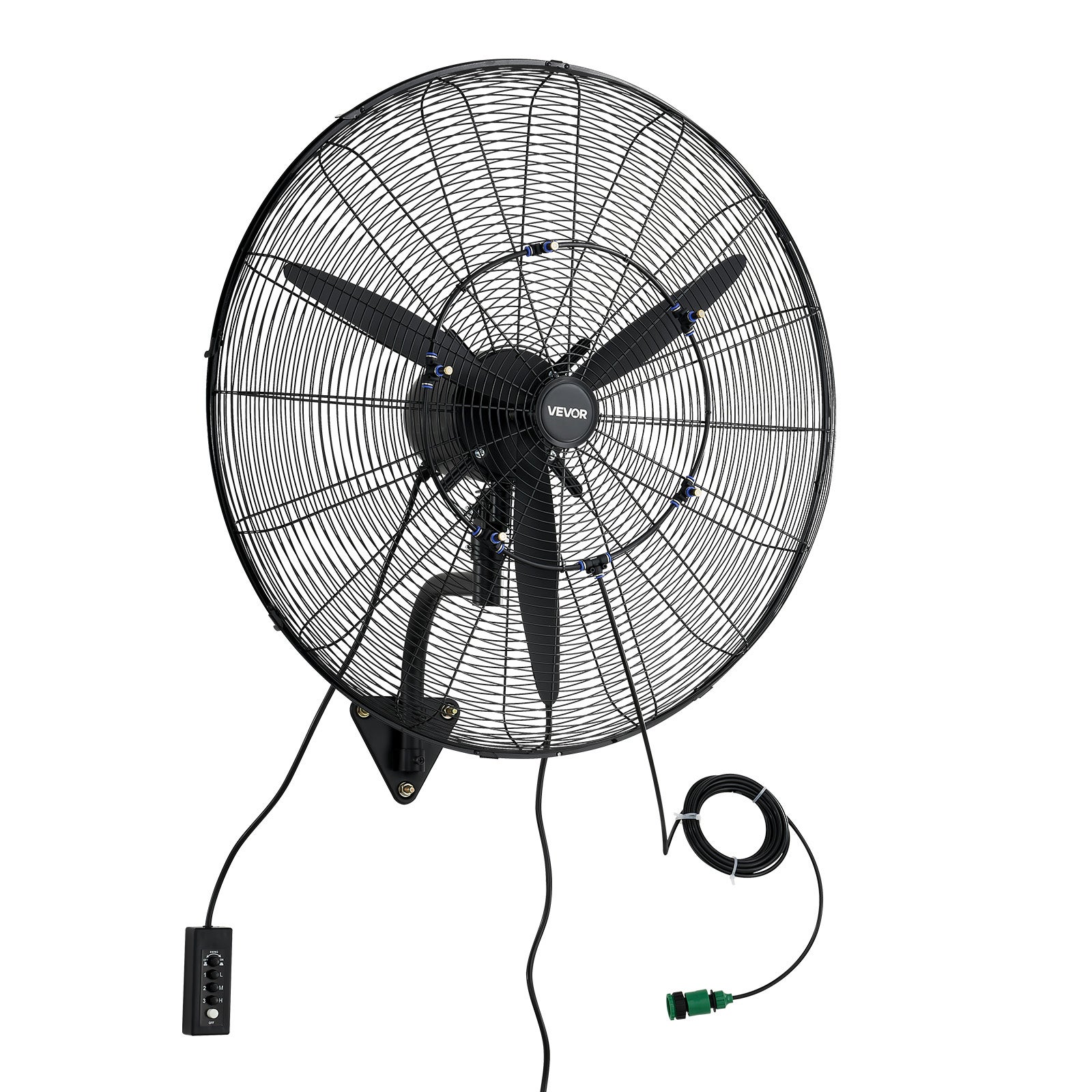 Ventilator industrial mural VEVOR, brumisator 76 cm, ventilator oscilant pentru atelier, garaj, depozit și sală de sport, protecție IP44