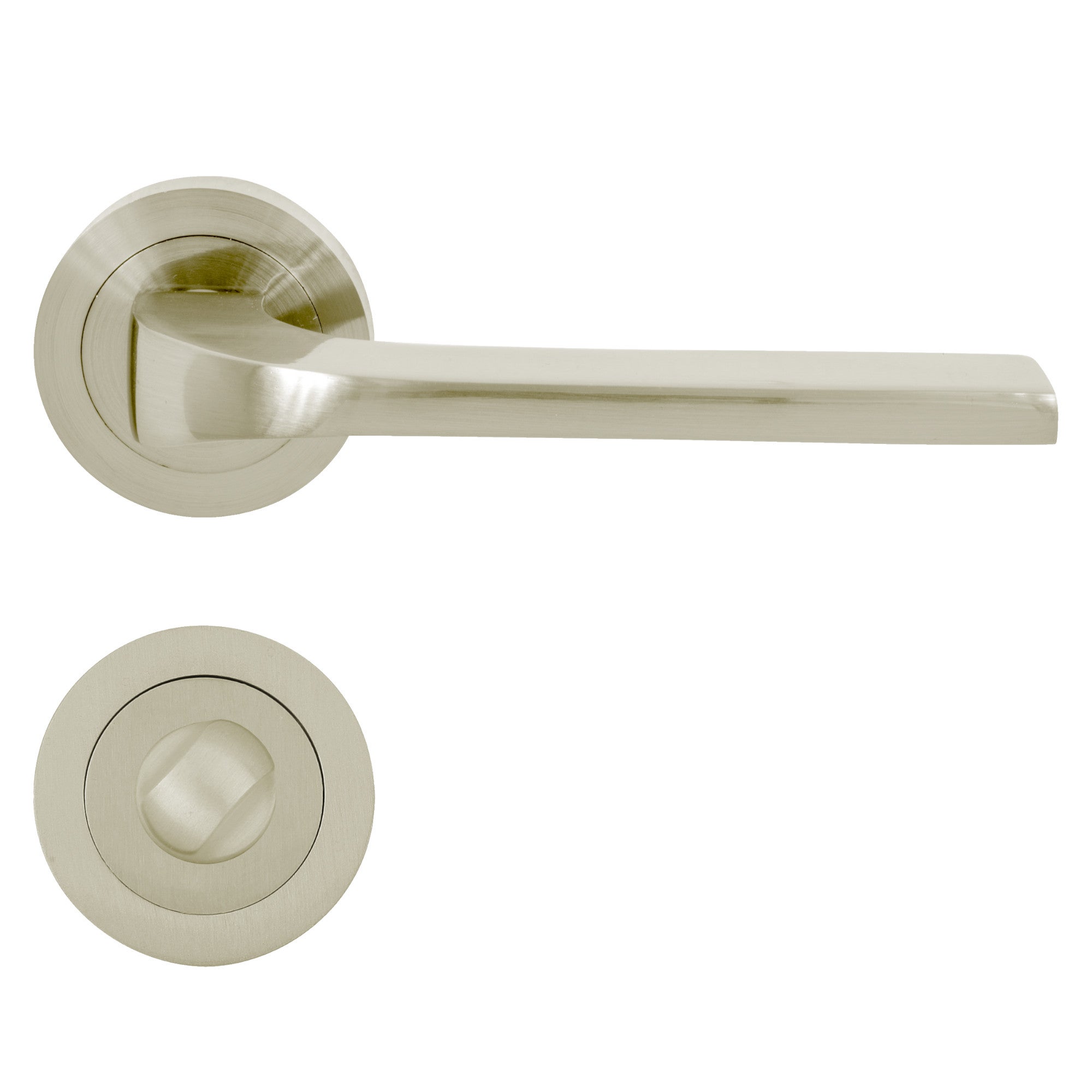 DOMINO Poignée De Porte NOVA R M9 WC Poignée Avec Rosace WC Nickel | Leroy Merlin