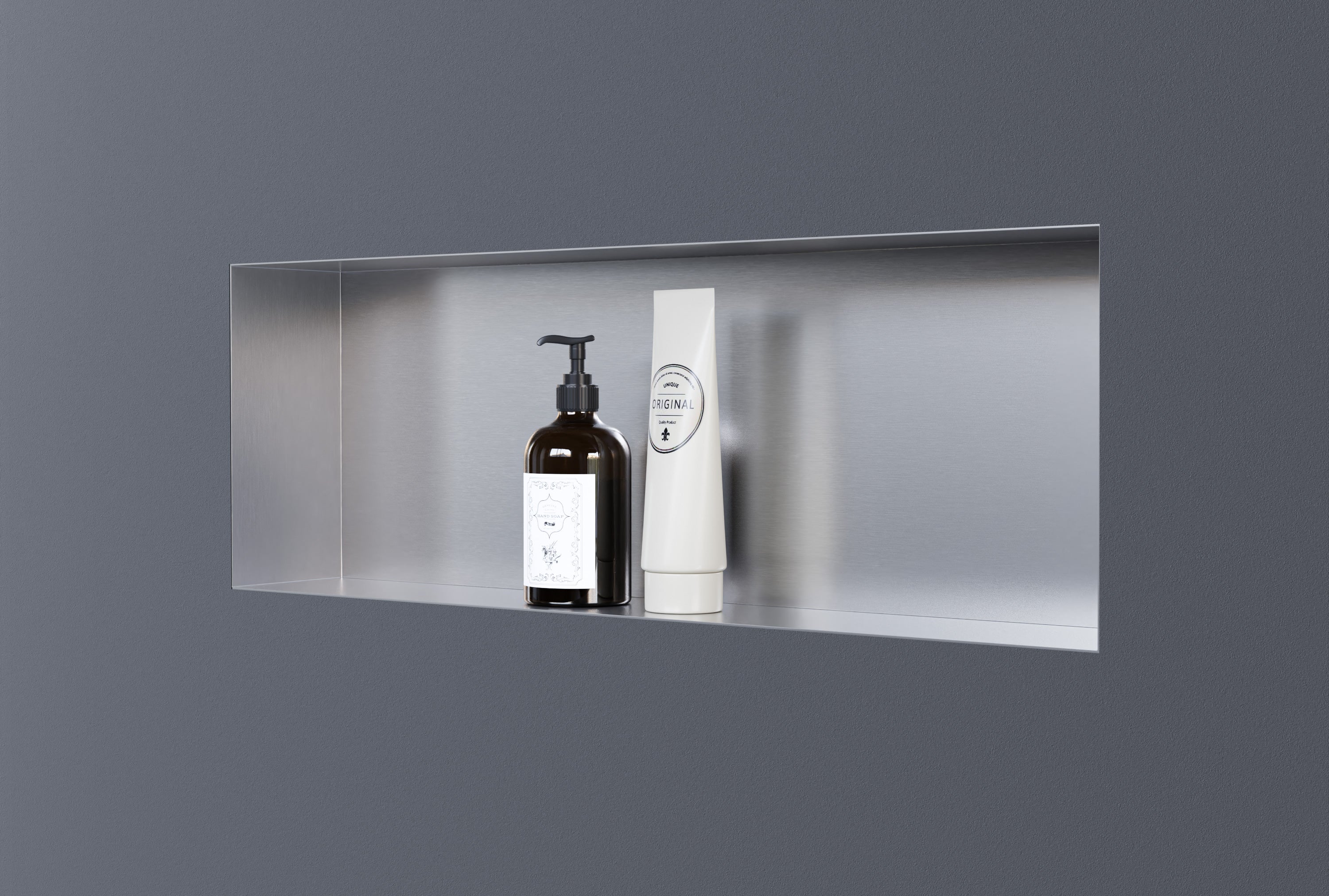 Niche Murale Encastrable BERNSTEIN NT203010X – 20x30x10 Cm, Acier Inoxydable Sans Rebord, Anti-Rouille Pour Douche & Salle De Bain