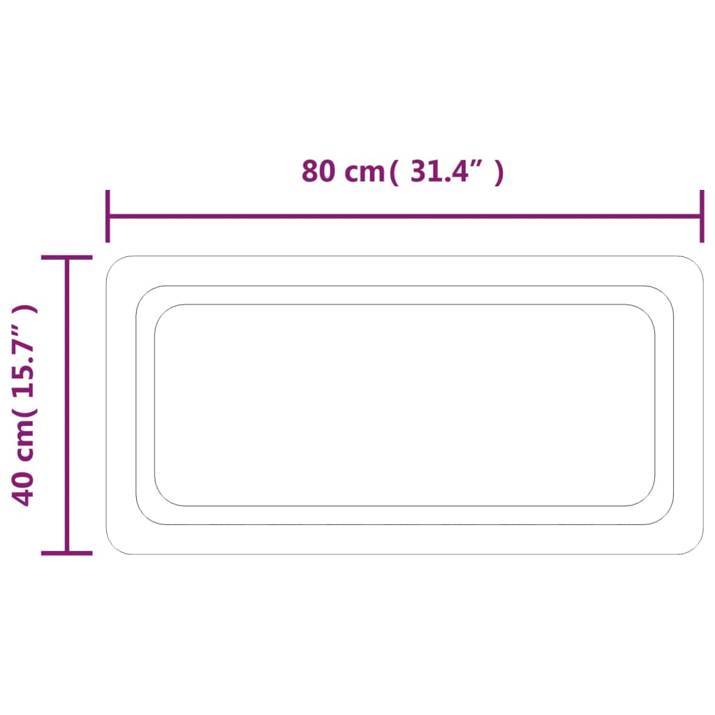 Lustro łazienkowe z LED, 40x80 cm - 3