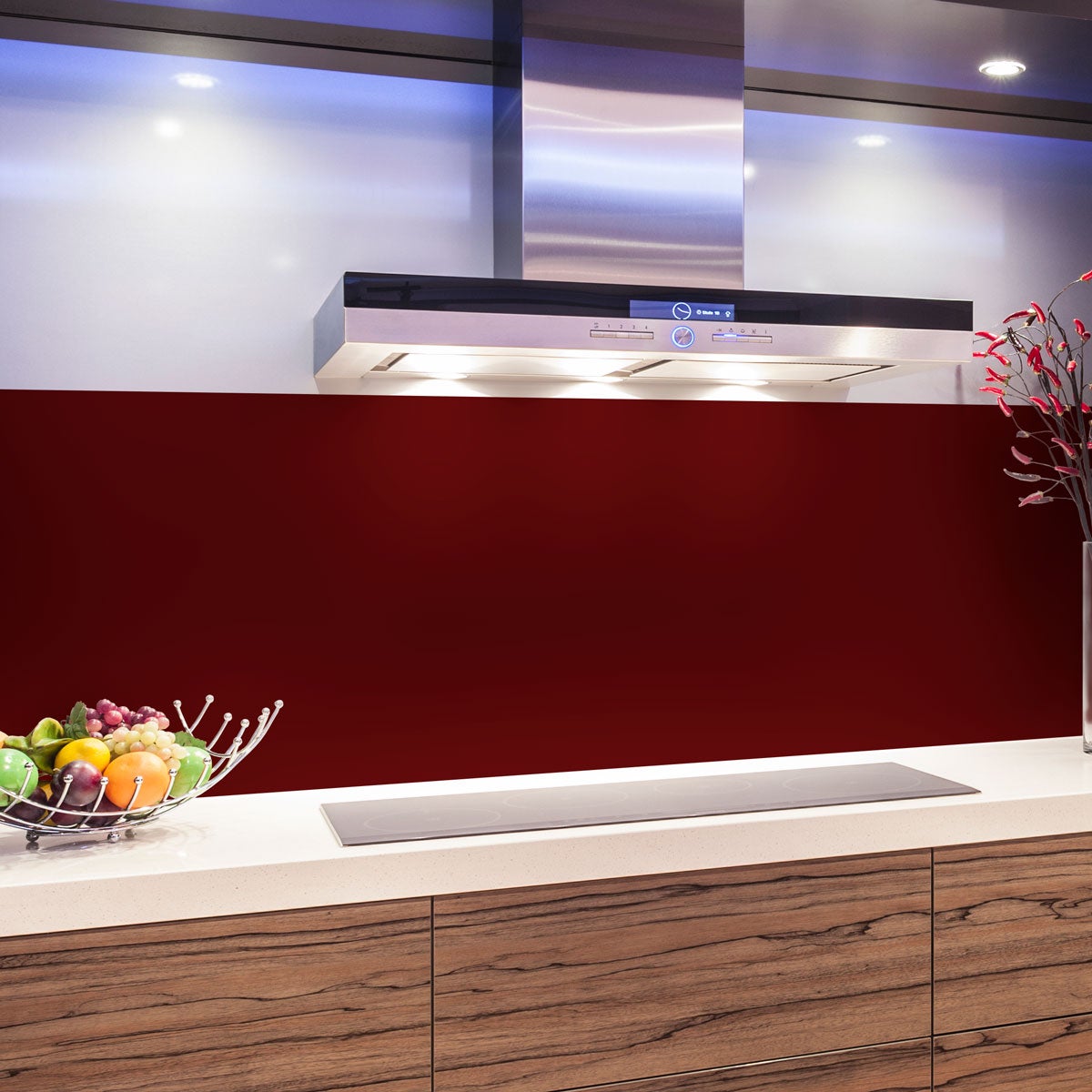 Rouleau adhésif décoratif Vinyle au Mètre - Sticker Lavable Imperméable Mur Cuisine Meubles - 60cmx1m - Bordeaux - 8