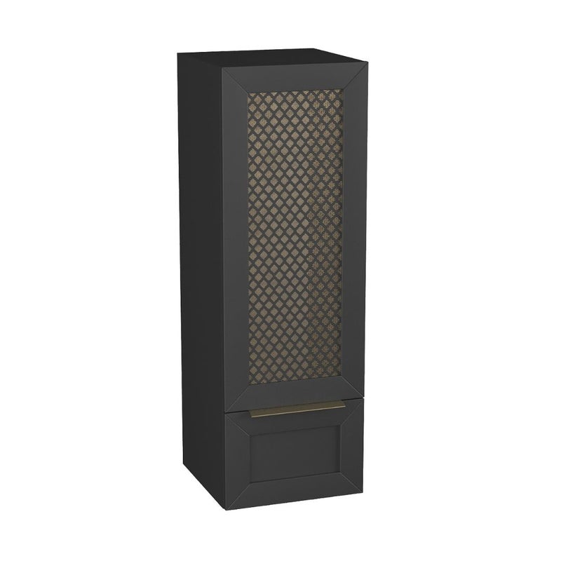 Szafka łazienkowa CHIC 35 cm czarna półmat/złota z szufladą