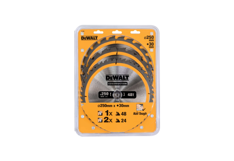 DeWalt DT1963 Lames de scie circulaire 3 piÃ¨ces - 250 x 30 x 24T-24T-48T - Bois - 2