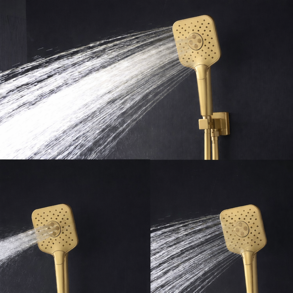 Ensemble mitigeur lavabo + Colonne de douche - Couleur Or brossé - 5