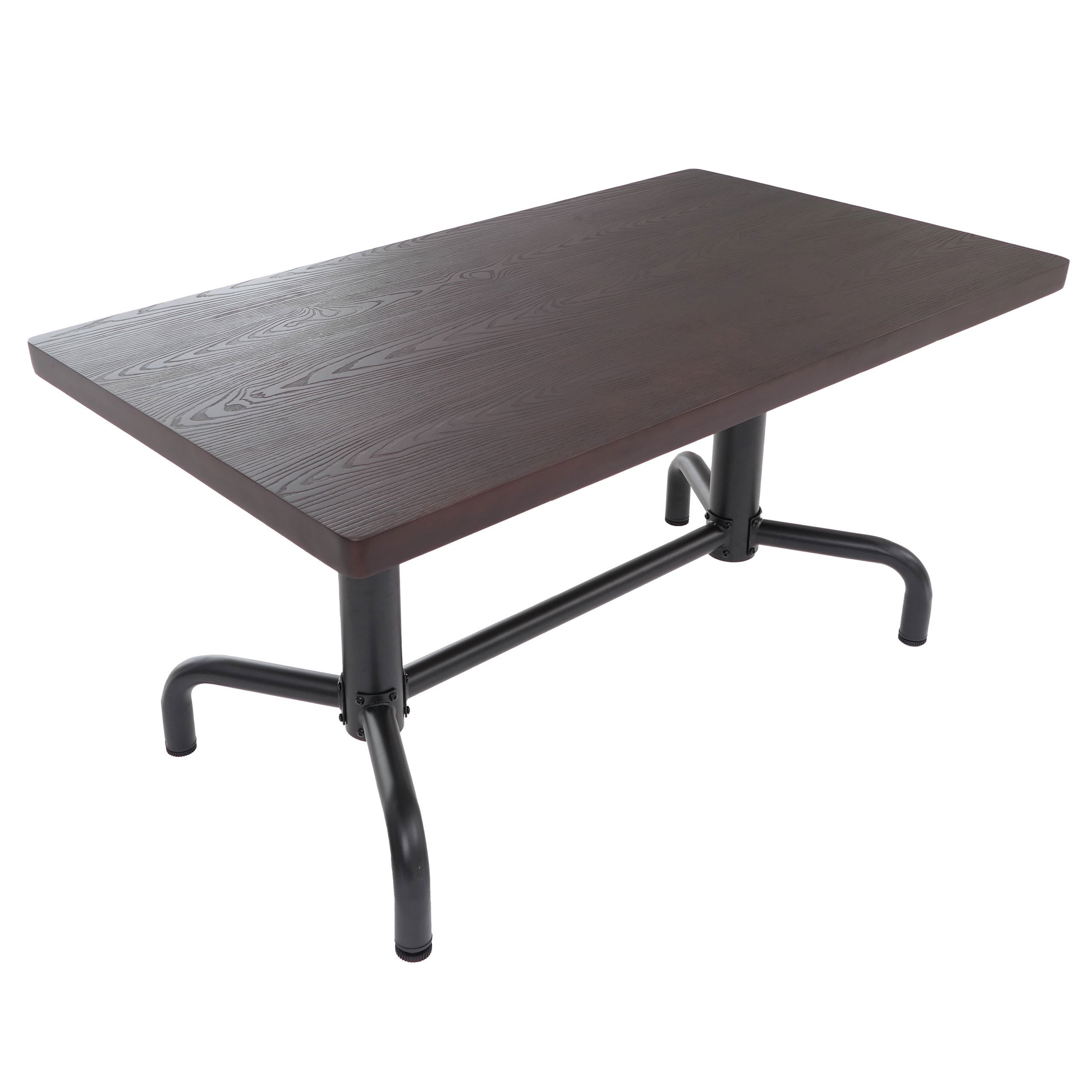 Stół do jadalni HWC-P31, stół do jadalni, industrialny, drewniany, 140 x 80 cm ~ ciemny, czarna rama