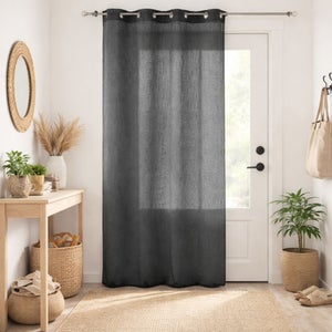 NewWPKIRA Rideau transparent brodé marron pour salon - 213,4 cm de long
