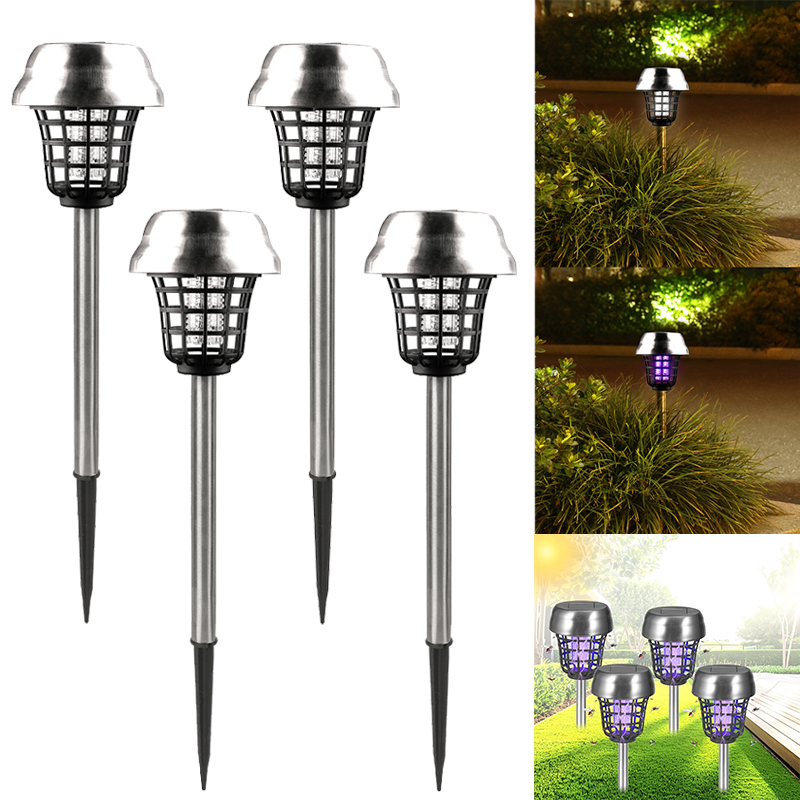 Lot de 4 pièges à insectes d'extérieur, Lampe solaire anti-moustiques ...