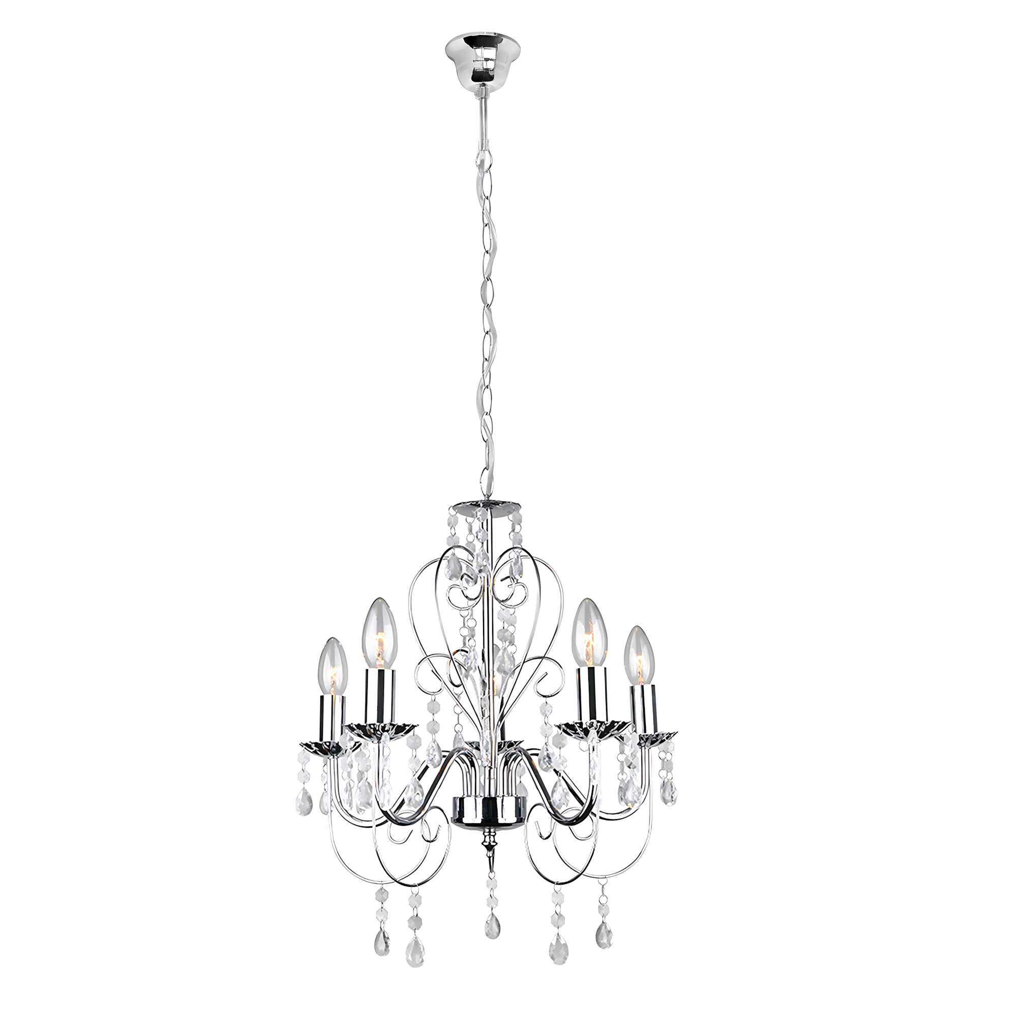 Lampa Sufitowa Wisząca Toolight Ebt008-5Cp Chrom