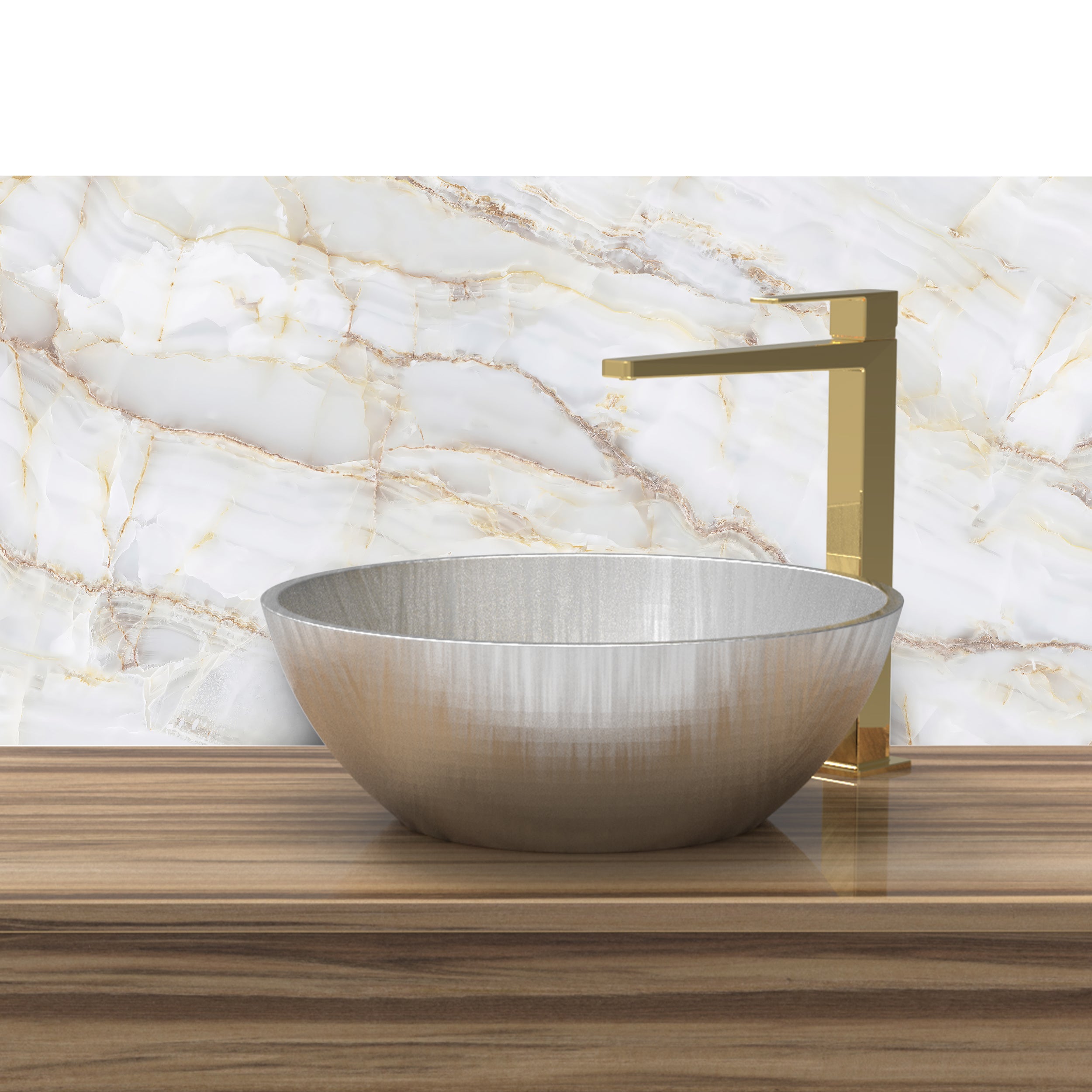 Crédences adhésive effet marbre blanc PVC 3mm 30x70cm - 6