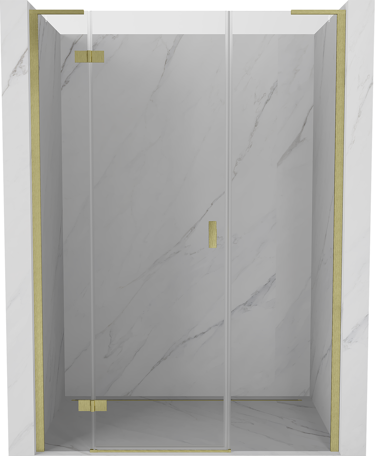 Mexen Mist-H L drzwi prysznicowe uchylne lewe 160 cm, transparent, złote szczotkowane - 8A5L-160-001-55-00-L