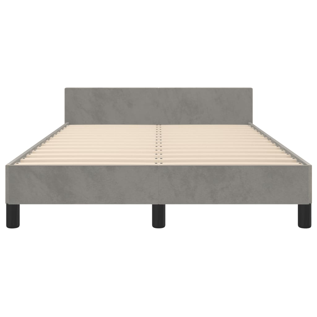 Cadre de lit sans matelas, en velours, gris clair, pour la chambre, 120 × 200 cm - 6