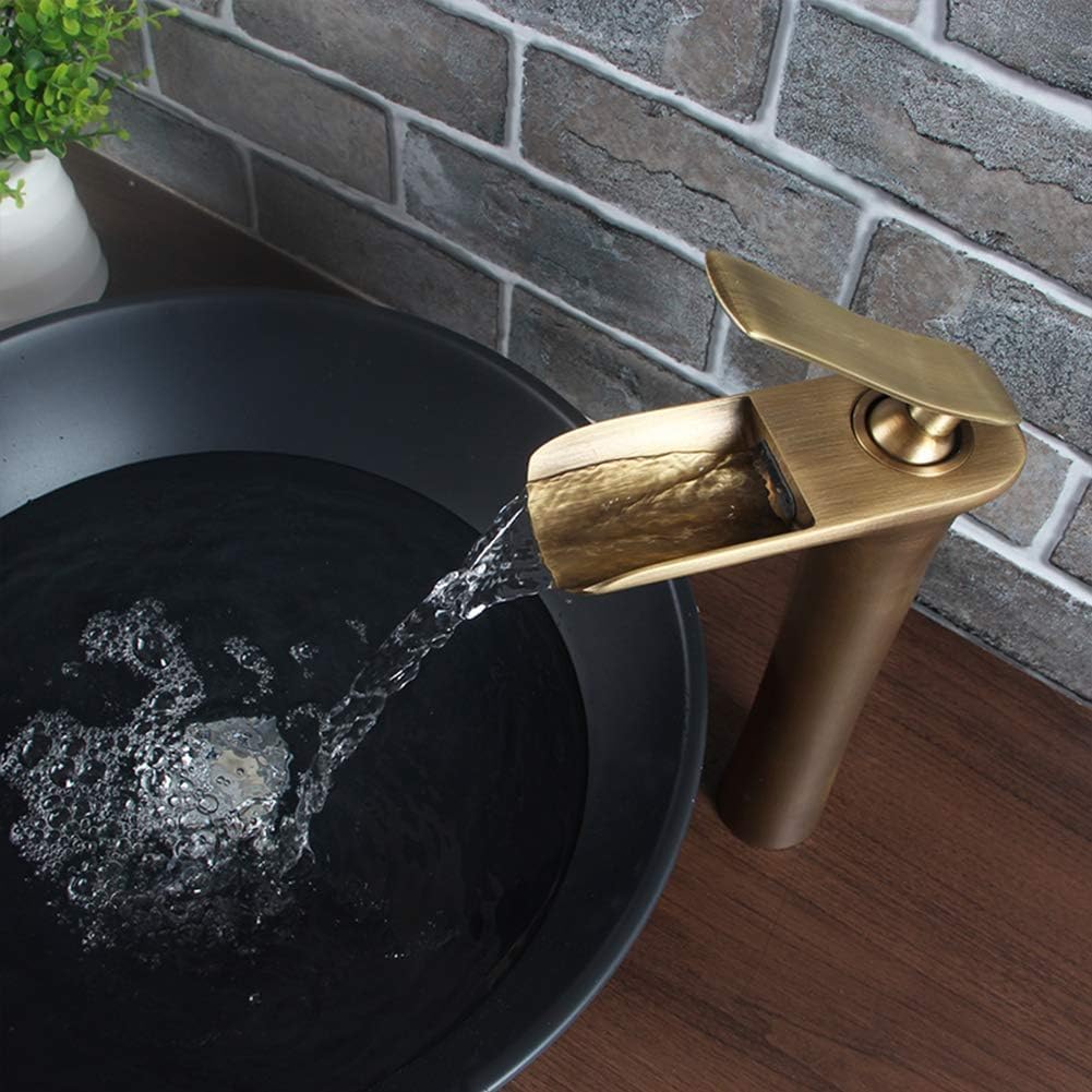 Robinet de Salle de Bains pour Les Lavabos antique laiton Haut Robinet de Lavabo Mitigeur - 3