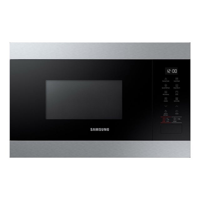 Mikrofalówka do zabudowy Samsung E1 ze stali nierdzewnej i czerni
