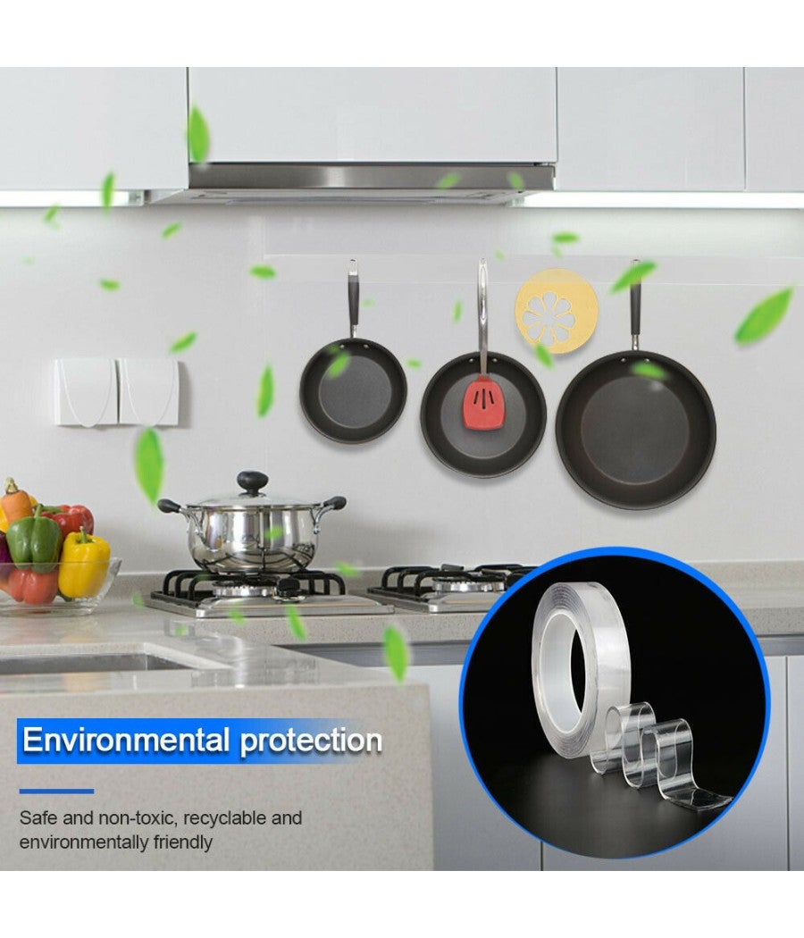 Trade Shop - Nastro Biadesivo Trasparente Milleusi Adesivo Attacca Tutto 3cm X 2 Mt Acrilico - - 9