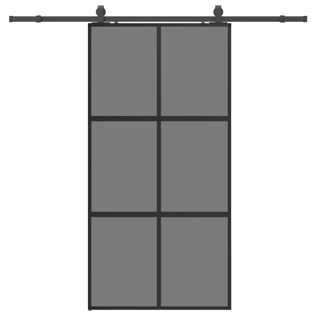 Puerta corredera herrajes negro 102,5x205 cm vidrio templado vidaXL - 2