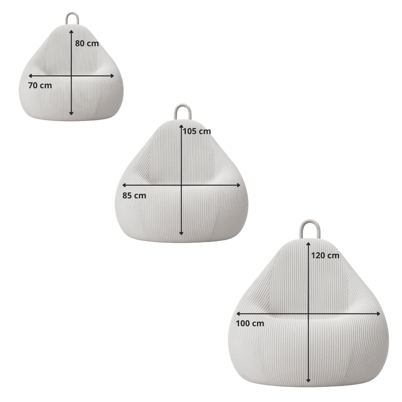 Pufe pêra bombazina BANANAIR 80 x 70 cm cinzento claro - 3