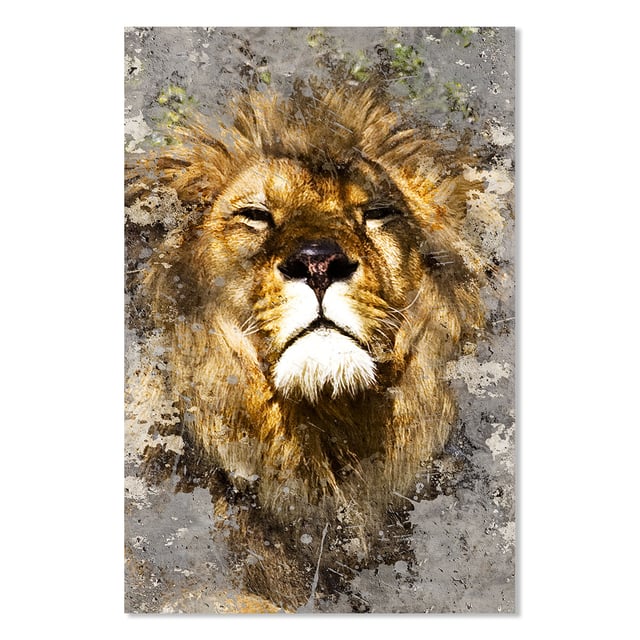 Affiche animaux touche artistique du roi lion - 40x60cm - made in France