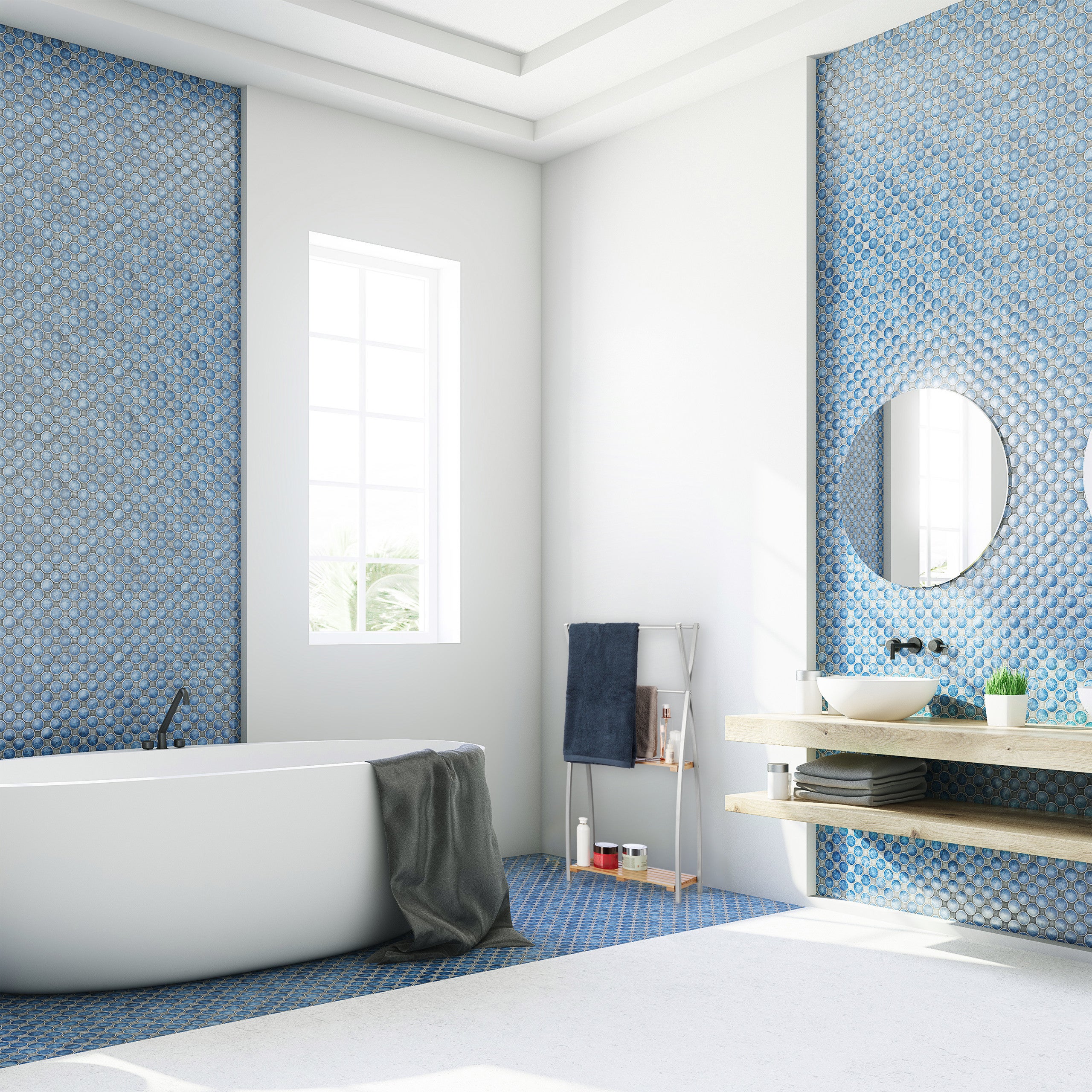 Porte-Serviettes Sur Pied Design X 2 Étagères Support Serviettes de Bain SDB 93x46x20cm, Bambou+Acier, Nature, Relaxdays - 3